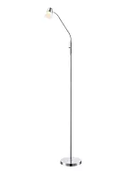 Торшер напольный LED TIEKA 56185-1S Globo  белый 1 лампа, основание хром в стиле современный
