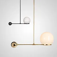 Люстра подвесная BALANCE 140546-26 ImperiumLoft белая на 1 лампу, основание золотое в стиле современный 