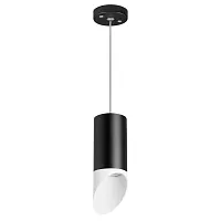 Светильник подвесной Rullo RP43736 Lightstar чёрный белый 1 лампа, основание чёрное в стиле хай-тек трубочки