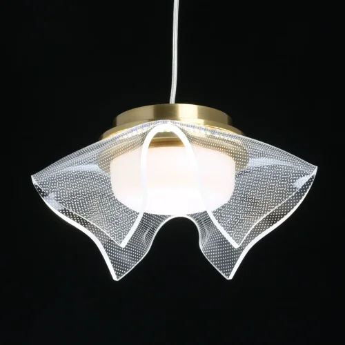 Светильник подвесной LED Ауксис 722012205 DeMarkt прозрачный 5 ламп, основание бронзовое в стиле современный флористика каскад фото 7