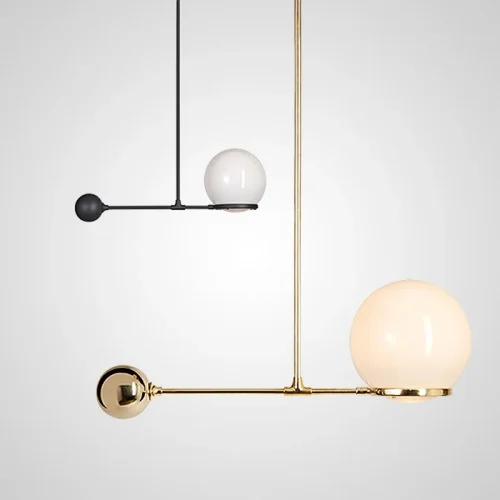 Люстра подвесная BALANCE 140546-26 ImperiumLoft белая на 1 лампу, основание золотое в стиле современный 