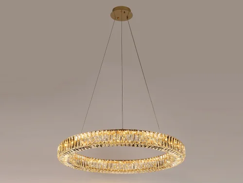 Светильник подвесной LED 8261/S gold NEW Newport прозрачный 1 лампа, основание золотое в стиле американский современный классический кольца
