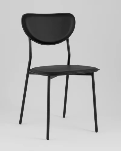 Стул обеденный Minnie, чёрный УТ000039223 Stool Group, чёрный/экокожа, ножки/металл/чёрный, размеры - *****