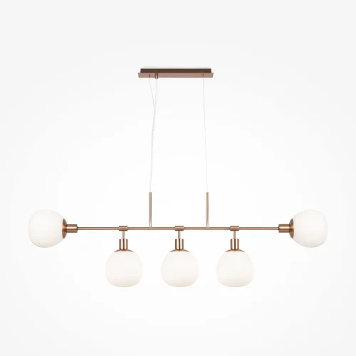 Светильник подвесной Erich MOD221-PL-05-G Maytoni белый на 5 ламп, основание золотое в стиле современный шар фото 7