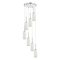Люстра каскадная Tracy 8270/7A Lumion белая на 7 ламп, основание хром в стиле классический 