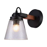 Бра Borgo OML-51001-01 Omnilux прозрачный 1 лампа, основание чёрное в стиле кантри 