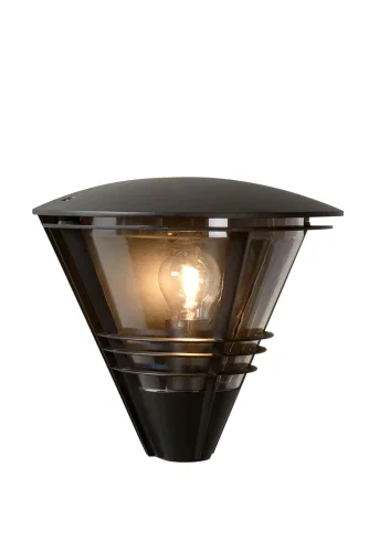 Настенный светильник LIVIA 11812/01/30 Lucide уличный IP44 чёрный 1 лампа, плафон белый чёрный в стиле современный E27