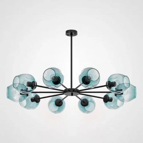 Люстра на штанге MARINE B 12 lamps Black/Blue 193756-26 ImperiumLoft голубая на 12 ламп, основание чёрное в стиле скандинавский Люстра на штанге MARINE B 12 lamps Black/Blue 193756-26 ImperiumLoft голубая на 12 ламп, основание чёрное в стиле скандинавский