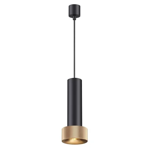 Светильник подвесной Afra 4741/5L Odeon Light чёрный золотой на 1 лампу, основание чёрное в стиле хай-тек современный трубочки