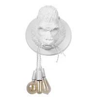 Бра Gorilla 10178 White LOFT IT без плафона 3 лампы, основание белое в стиле современный обезьяна