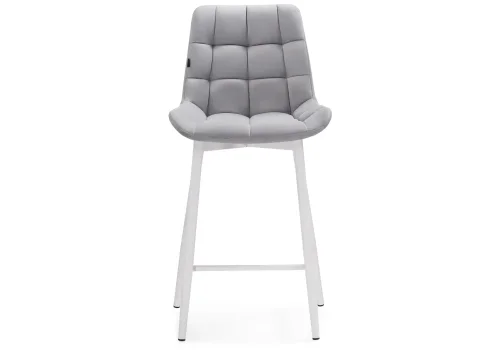 Полубарный стул Алст К светло-серый / белый 502125 Woodville, серый/велюр, ножки/металл/белый, размеры - ****500*560 фото 2