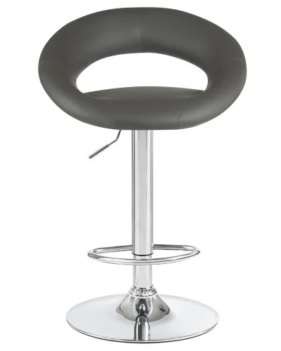 Стул барный набор 2 шт. SET-2 5001-LM MIRA , цвет сиденья серый, цвет основания хром Dobrin, /экокожа, ножки/металл/хром, размеры - 790*1020***535*470 фото 7