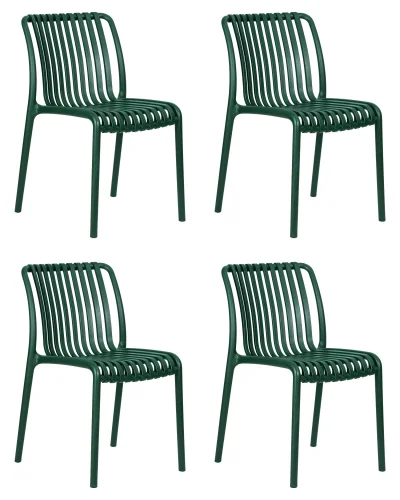 Стул обеденный набор 4 шт. SET-4 776PP-LMZL WALTER, цвет темно-зеленый Dobrin, /полимер, ножки/пластик/зелёный, размеры - *800***455*595