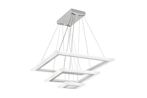 Светильник подвесной LED с пультом Gravity D029-3-S WH iLedex белый на 1 лампу, основание белое в стиле современный хай-тек с пультом квадраты
