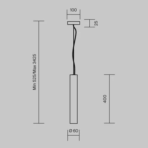Светильник подвесной LED Basic Texture MOD461PL-L5BK Maytoni чёрный на 1 лампу, основание чёрное в стиле современный трубочки фото 7