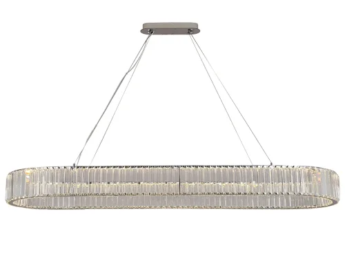 Люстра подвесная LED 8445/140 oval chrome Newport прозрачная на 1 лампу, основание хром в стиле американский современный классический 