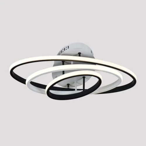 Светильник потолочный LED Odisey V2720-CL Moderli чёрный на 1 лампу, основание белое в стиле хай-тек кольца