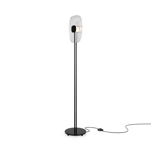 Торшер LED Eclipse MOD152FL-L1BK Maytoni прозрачный на 1 лампу, основание чёрное в стиле арт-деко 