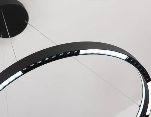 Светильник подвесной LED FL5852 Ambrella light чёрный 1 лампа, основание чёрное в стиле хай-тек модерн кольца фото 7