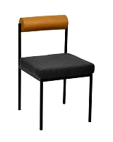 Стул обеденный Балла, темно-серый, коричневая экокожа УТ000037048 Stool Group, чёрный серый/экокожа, ножки/металл/чёрный, размеры - *780***460*540