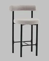 Стул полубарный Флорео букле светло-серый УТ000041332 Stool Group, серый/букле, ножки/металл/чёрный, размеры - *****