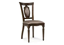 Деревянный стул Лино орех / ромб 494211 Woodville, коричневый/ткань, ножки/массив бука дерево/орех, размеры - ****480*560