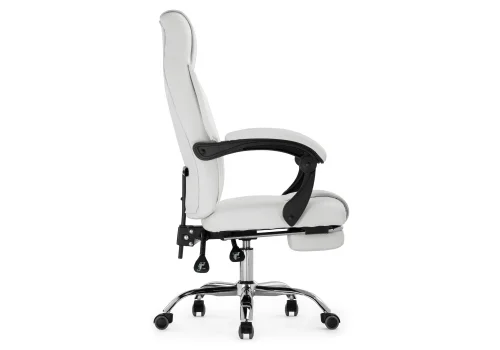 Компьютерное кресло Born whitе 15346 Woodville, белый/экокожа, ножки/металл/хром, размеры - *1120***610* фото 5