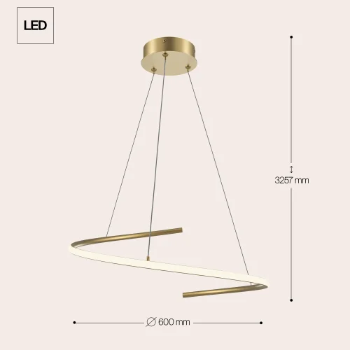 Светильник подвесной LED Curve MOD242PL-L33BSK Maytoni латунь на 1 лампу, основание латунь в стиле хай-тек минимализм современный фото 13