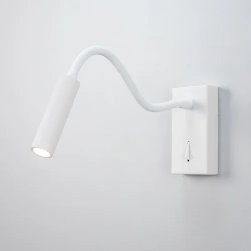 Бра с выключателем LED Декарт CL704360 Citilux белый на 1 лампа, основание белое в стиле современный для чтения гибкая ножка фото 2