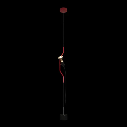 Светильник подвесной Parentesi 10346-1 Red LOFT IT без плафона 1 лампа, основание чёрное красное в стиле модерн на растяжку фото 2
