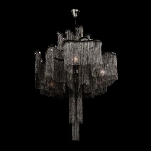 Люстра подвесная Стим / Stream 10208/1000 Gunmetal LOFT IT серая никель на 15 ламп, основание серое никель в стиле арт-деко цепочки фото 4 Люстра подвесная Стим / Stream 10208/1000 Gunmetal LOFT IT серая никель на 15 ламп, основание серое никель в стиле арт-деко цепочки фото 4