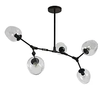 Люстра потолочная Нисса 07512-5,19(21) Kink Light прозрачная на 5 ламп, основание чёрное в стиле современный 
