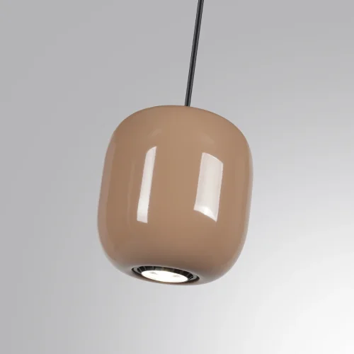 Светильник подвесной Ovali 5053/1G Odeon Light бежевый коричневый 1 лампа, основание чёрное в стиле современный шар фото 5