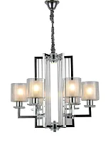 Люстра подвесная Manhattan LDP 8012-6 CHR Lumina Deco белая на 6 ламп, основание хром в стиле современный 