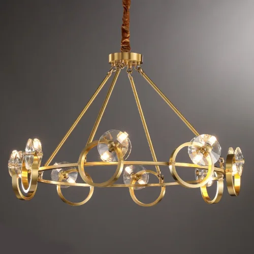 Люстра подвесная ADONICA CH D85 195462-23 ImperiumLoft прозрачная на 16 ламп, основание латунь в стиле современный фото 8