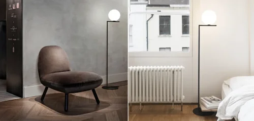 Торшер Flos IC Lights F Black 123693-22 ImperiumLoft белый на 1 лампу, основание чёрное в стиле современный арт-деко фото 4