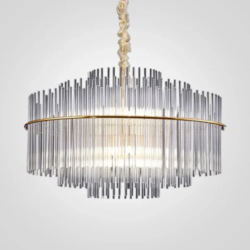 Люстра подвесная NOCTURNE D80 168485-26 ImperiumLoft прозрачная на 12 ламп, основание золотое в стиле современный Люстра подвесная NOCTURNE D80 168485-26 ImperiumLoft прозрачная на 12 ламп, основание золотое в стиле современный