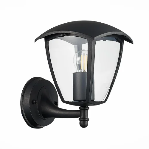 Настенный светильник Sivino SL081.401.01 ST-Luce уличный IP44 чёрный 1 лампа, плафон прозрачный в стиле современный E27 фото 2