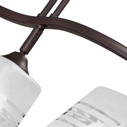 Люстра потолочная V3729-7/3PL Vitaluce белая на 3 лампы, основание коричневое в стиле арт-деко  фото 2