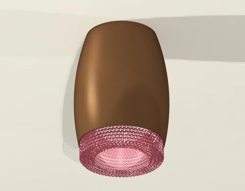 Светильник накладной Techno spot XS1124010 Ambrella light розовый коричневый 1 лампа, основание коричневое в стиле современный круглый фото 2