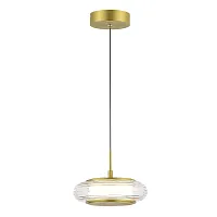 Светильник подвесной LED Frittela SL6239.203.01 ST-Luce прозрачный на 1 лампу, основание золотое в стиле современный 