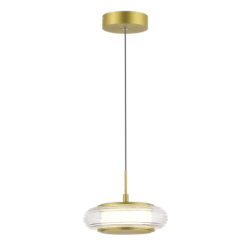Светильник подвесной LED Frittela SL6239.203.01 ST-Luce прозрачный на 1 лампу, основание золотое в стиле современный 