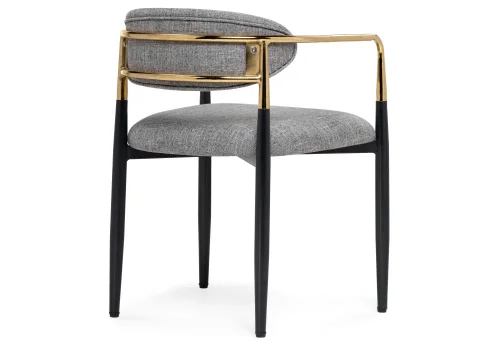 Кресло Lord gray / black / gold 15741 Woodville, серый/ткань, ножки/окрашенный металл/чёрный, размеры - ***** фото 5