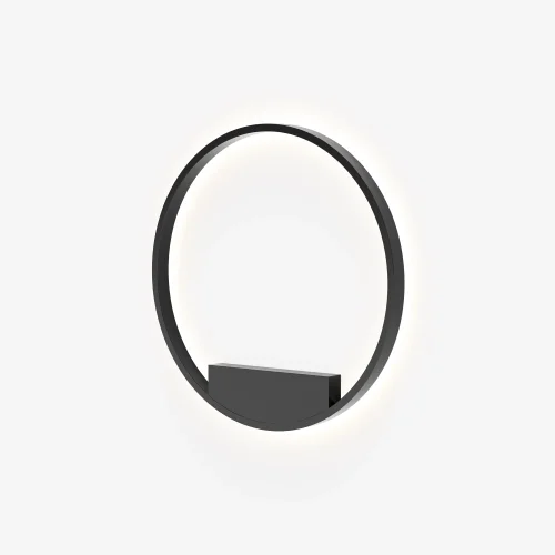 Бра LED Rim MOD058WL-L35BK Maytoni чёрный на 1 лампу, основание чёрное в стиле современный минимализм кольца отражённый свет фото 4