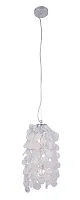 Светильник подвесной TENERIFE SP3 SILVER Crystal Lux белый прозрачный 3 лампы, основание серебряное в стиле флористика современный 