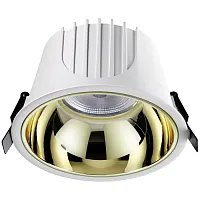 Светильник точечный LED Knof 358704 Novotech белый золотой 1 лампа, основание белое в стиле современный 