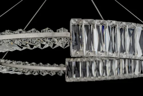 Светильник подвесной хрустальный LED Carini L 1.5.60.100 N Arti Lampadari прозрачный 1 лампа, основание никель в стиле современный кольца фото 2