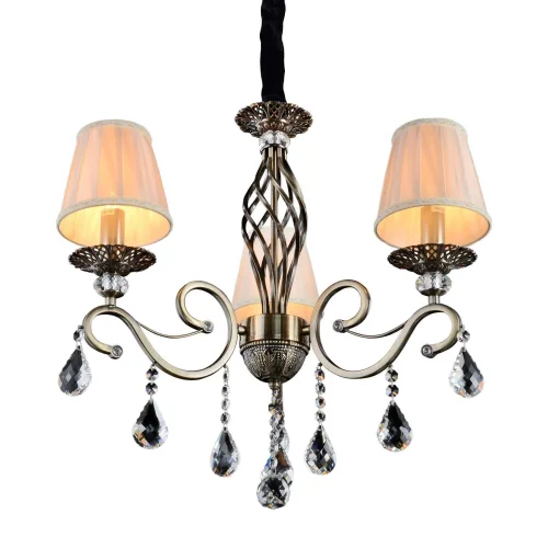 Люстра подвесная Belluno OML-79113-03 Omnilux бежевая на 3 лампы, основание бронзовое в стиле классический 