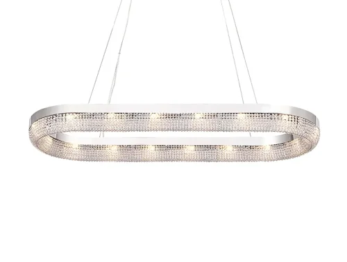 Светильник подвесной 8276+10/S chrome Newport прозрачный 16 ламп, основание хром в стиле классика модерн американский кольца фото 2