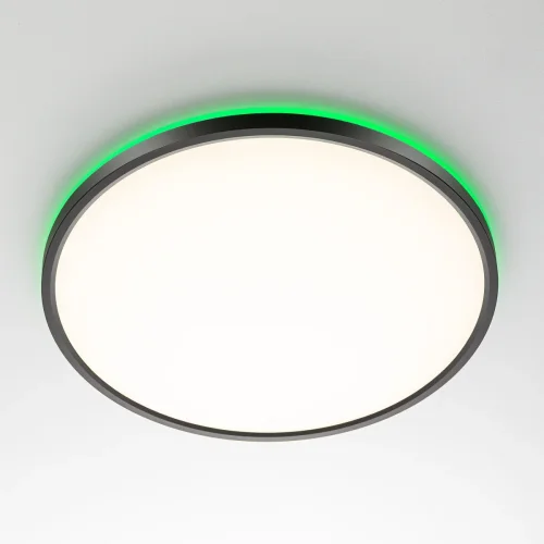 Светильник потолочный LED с пультом Norma CL749401 Citilux белый на 1 лампу, основание чёрное в стиле современный хай-тек круглый с пультом фото 2